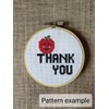 Counted Cross Stitch Apple Thank You Pattern