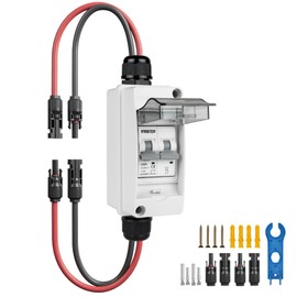 Pjerjzn Solar Panel Disconnect Switch 1000V 32A PV Disconnect Switch Outdoor Miniature Circuit Breaker IP65 for Solar PV Homes Battery