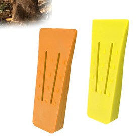 Eruceky Pack of 2 Plastic Felling Wedges, Tree Wedges, Tree Felling Wedges, Forestry Accessories Forest, for Controlled Tree Felling (Orange Colour, Yellow)