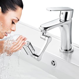 Fyihoxi 1080° Rotating Multifunctional Extension Tap Rotating Tap Attachment Aerator Tap Extension Tap Attachment Swivelling 2 Water Outlet Modes Aerators for Kitchen Bathroom