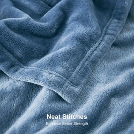 EHEYCIGA Fleece Blanket Throws for Sofas Fluffy Warm Soft Blanket for Bed Settees Armchairs, Fit All Season, Mineral Blue, 130x165cm