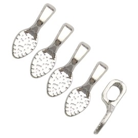 100pcs 15x5mm Silver Plated Small Pendant Bails Glue on Bails Tag Jewelry Bails Oval Scrabble Glue On Earring Bails Small Spoon Shape for Making Jewelry Scrabble Or Glass Cabochon Tiles (9062-100)