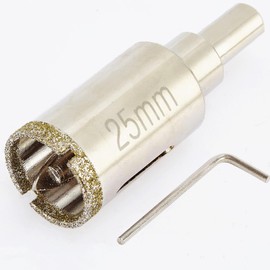 DaduoRi 1 Inch Diamond Hole Saw with Pilot Bit, 1" Tile Hole Saw with Center Drill Bit for Marble, Granite, Ceramics, Porcelain Tiles, 1-1/2" Depth of Cut for Thick Countertops