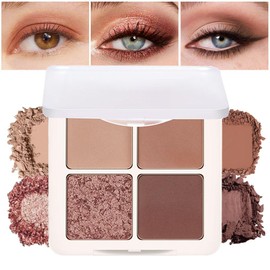Eyeshadow Quads, Blendable Matte, Metallic and Shimmer Finishes, Velvety Pigmented Creamy Formula, Four Way Quad Eye Shadow Palette, Talc, Paraben & Cruelty Free