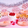 Yalikop 8 Pieces Happy Birthday Party Decorations Birthday Honeycomb Centerpieces