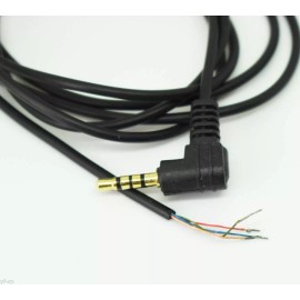 generic Gold Plated  6 Ft Audio Cable Right Angle 3.5mm (1/8") Stereo Male to Bare Wire