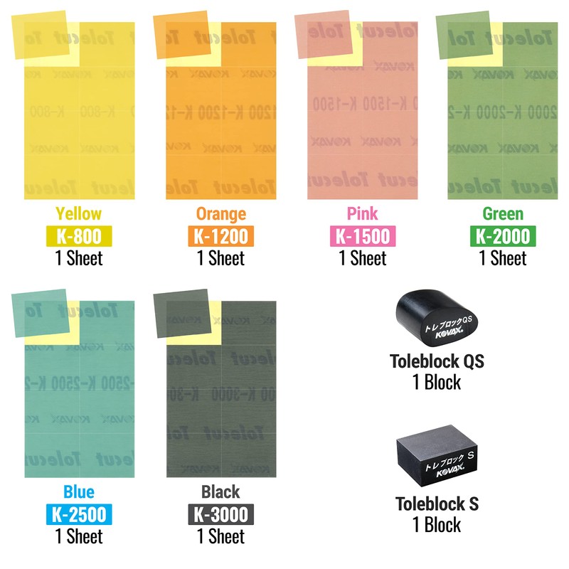 Tolecut Starter Kit - 8-Cut, PSA Sanding Sheets for Nibs,