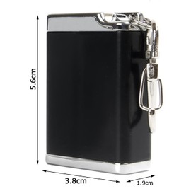 Samcos Portable Ashtray Full Black Portable Keychain with Carabiner Ashtray Ashtray Outdoor Pill Case Portable Ashtray (2.2 x 1.5 inches (56 x 38 mm) (Black)