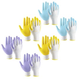 HLDD HANDLANDY Gardening Gloves for Women, Womens Work Gloves with Foam Nitrile Coating, 6 Pairs Breathable Protective Work Gloves Garden Gloves DIY Gloves (Small, 6 pairs)
