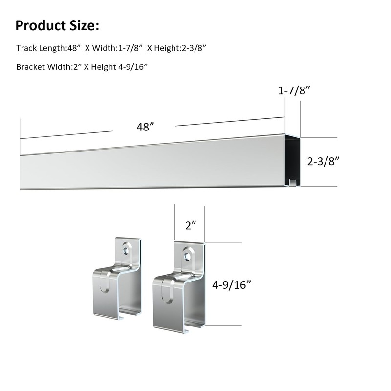 HARDJULAN 4FT Heavy-Duty Galvanized Steel Box Rail with 2 X