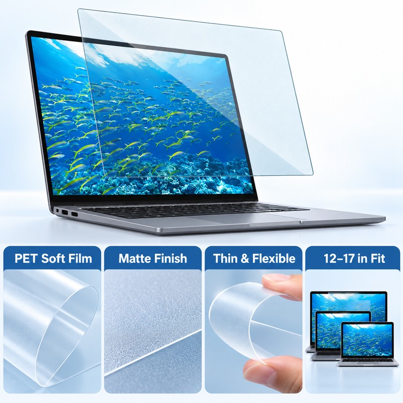 Anti-Blue Light Laptop Screen Protector – Matte Anti-Reflective PET Film