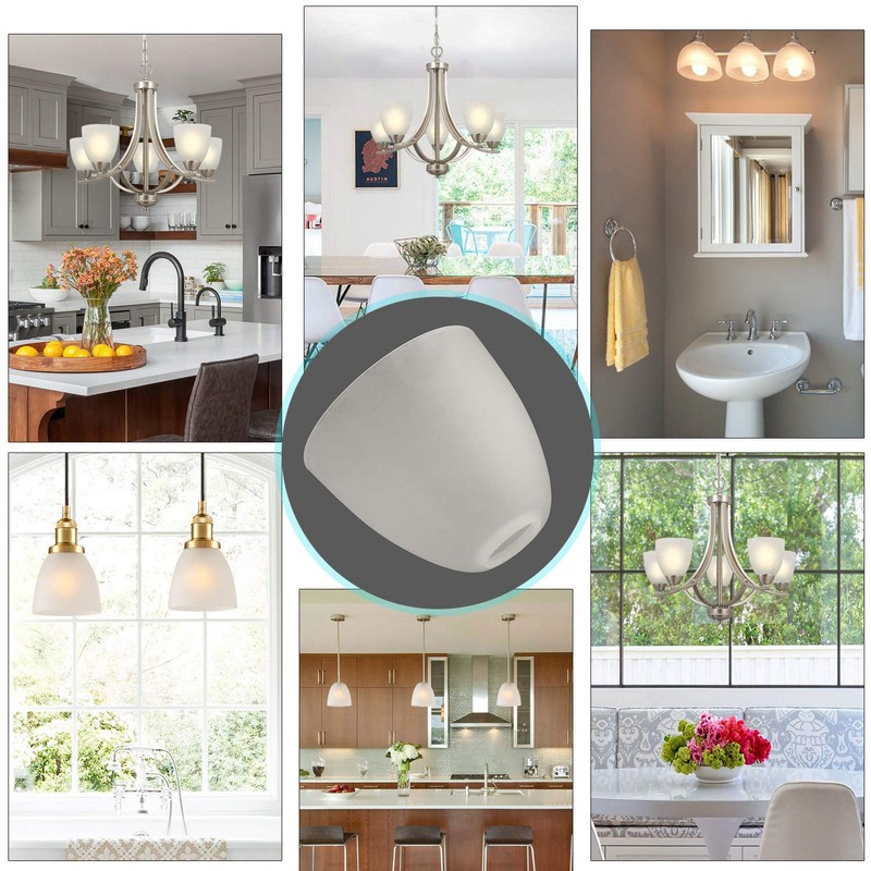 Anmire 4 Pack Frosted Glass Shade, Bell Shaped Light Fixture