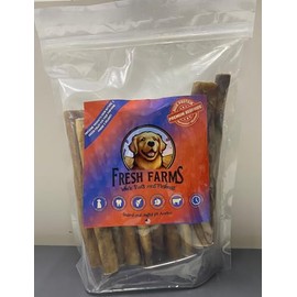 Fresh Farms Natural Collagen Sticks for Dogs (25 Count 6" Size) Long-Lasting Alternative to Bully Sticks, Rawhide-Free Collagen Chews w/Chondroitin & Glucosamine for Joint Support & Dental Health