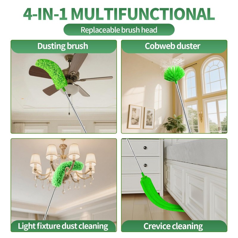 dusters for Cleaning extendable Long Handle，Webster Cobweb Duster with Extension