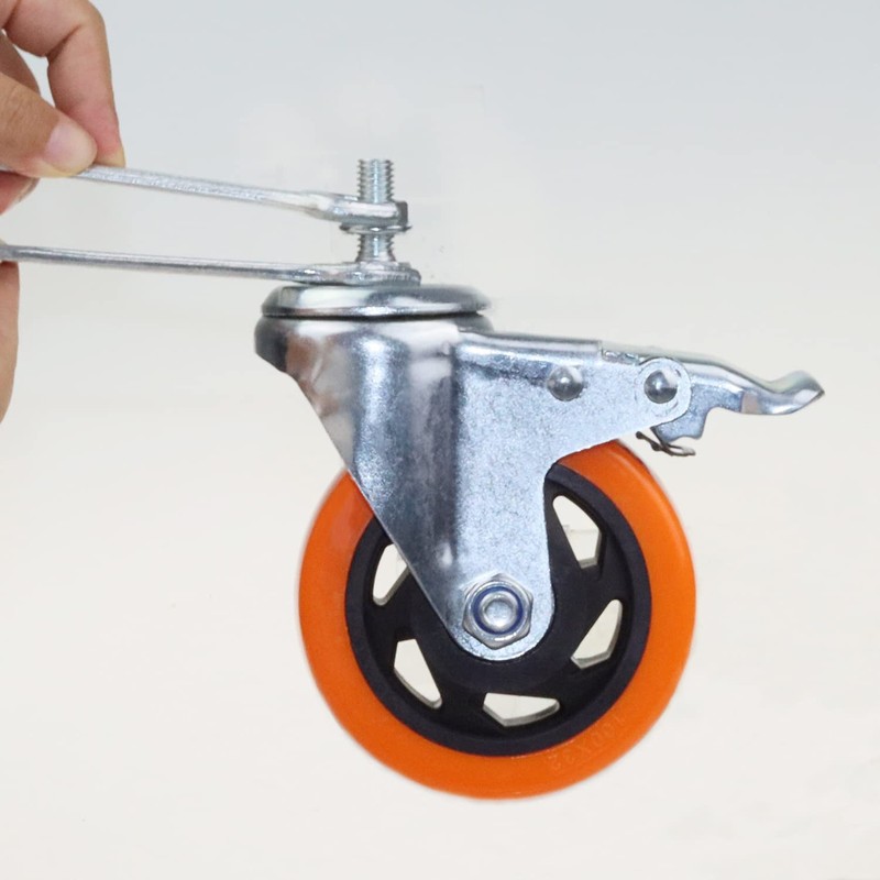 Heavy Duty Stem Caster Wheels M10-1.5X25mm Dual Locking No Noise