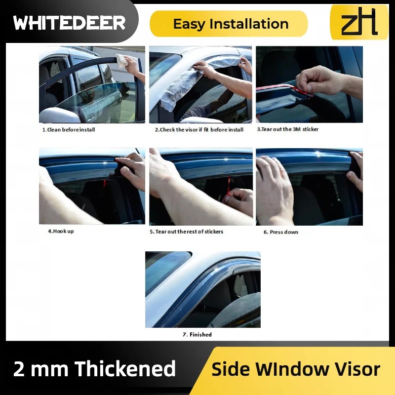 ZH Fits Nissan Murano 2015-2024 Side Window Visor Sun Rain