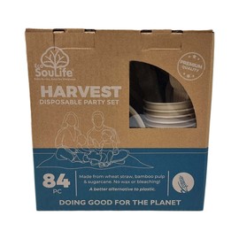 EcoSouLife Harvest Disposable Party Set, 84 Pieces