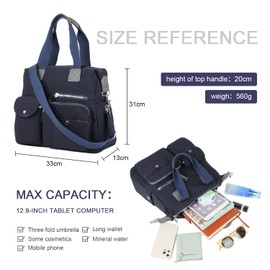 EVEOUT Women's Handbag Multi Bag Large Shoulder Bag Hobo Bags for Travel Work School Camping Shipping, Style 2 Dark Blue, casual