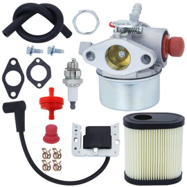 REMEDART 640350 Carburetor Fits for Tecumseh LEV100 LEV105 LEV120 LV195XA for Toro 20005 20013 20016 20071 Replaces for 640303 640271 640274 640338 640262A with 34443 Ignition Coil 36905 Air Filter