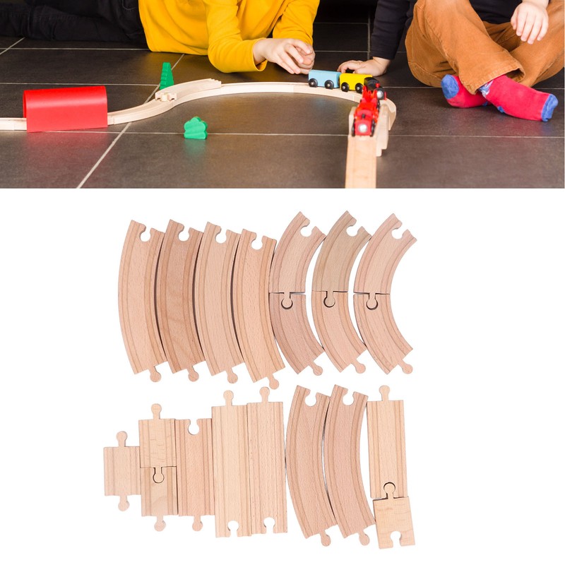 Wooden Train Track Set for Toddlers Assembly Kit Building Toys