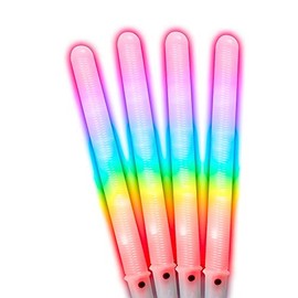 Nostalgia Cotton Candy Rainbow LED Party Glow Cones (Set of 4)