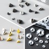 3 Boxes Goth Punk Nail Charms Metal Rivet Studs and
