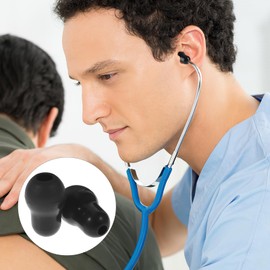 10pcs Silicone Ear Tips Soft Replacement Earpads Black Ear Tips Replacement for 3.5 mm Earphones for Hospital and Clinic Use