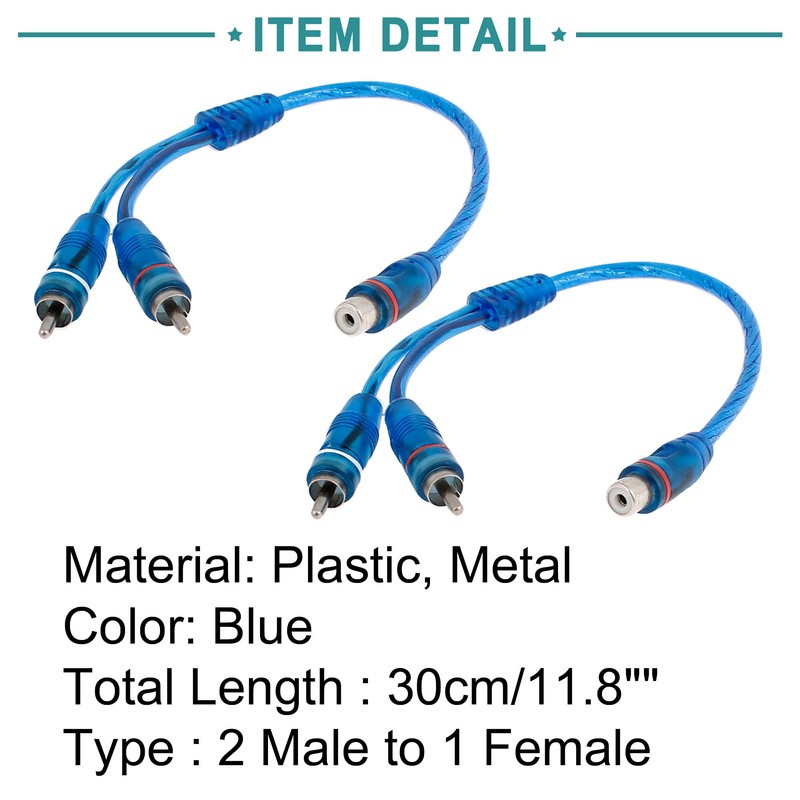 ACROPIX Car Audio RCA Y Splitter Adapter Cable 1 Female