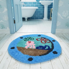 Cartoon Sponge Bathroom Rug Cute Beach Ocean Bathroom Rug Sea Ocean Anime Decorative Doormat Funny Cute Party Floor Mat Flowers Bubbles Mat for Doormats Non Slip Washable Bath Mat Christmas Funny Gift