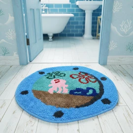 Cartoon Sponge Bathroom Rug Cute Beach Ocean Bathroom Rug Sea Ocean Anime Decorative Doormat Funny Cute Party Floor Mat Flowers Bubbles Mat for Doormats Non Slip Washable Bath Mat Christmas Funny Gift