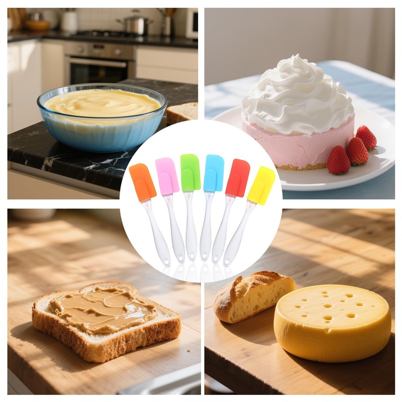 Tnkcter 6-Piece Mini Silicone Spatula Set, Small Heat-Resistant Rubber Spatulas