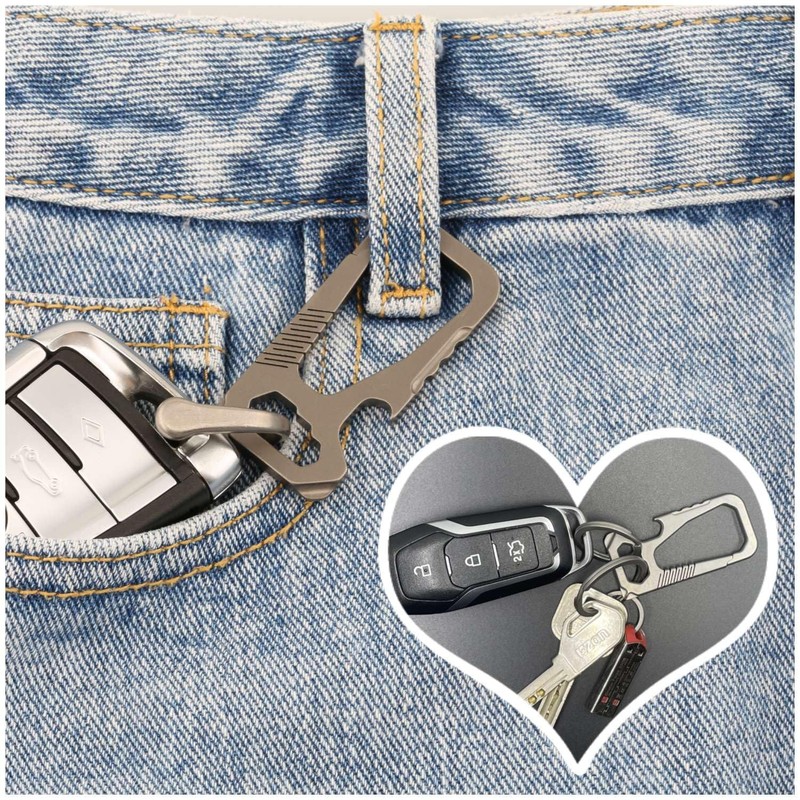 Imentha Titanium Carabiner Keychain with Bottle Opener - Heavy Duty