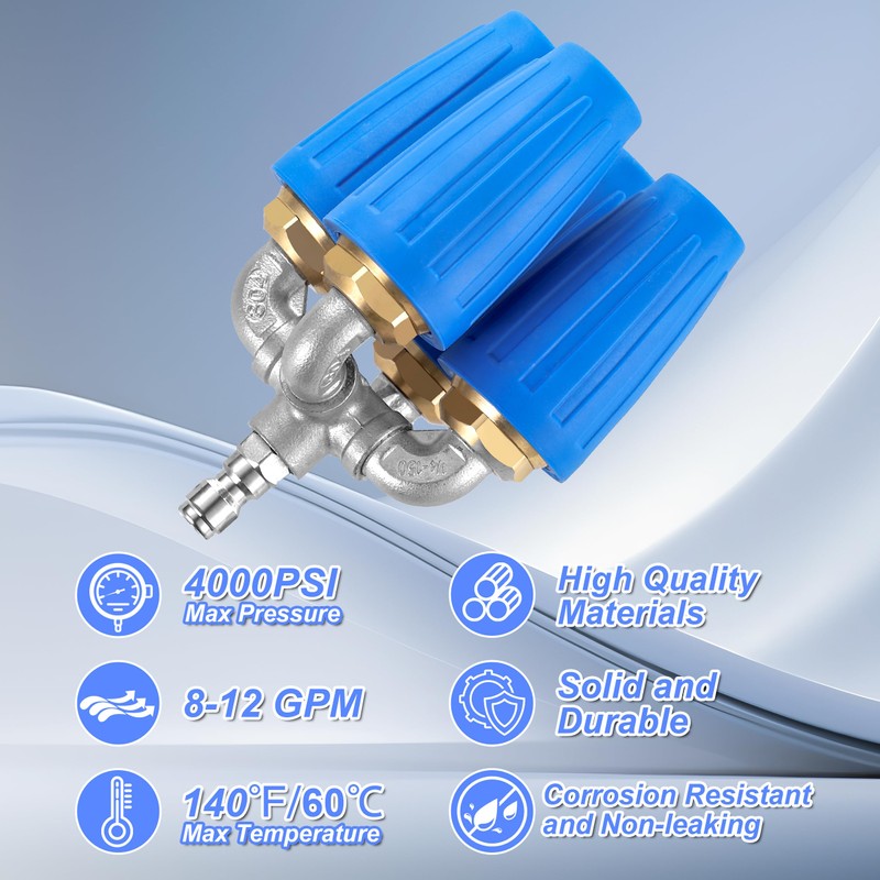 EZALOR 4-in-1 Turbo Nozzle Pressure Washer, 2.0 Orifice Quadruple Turbo