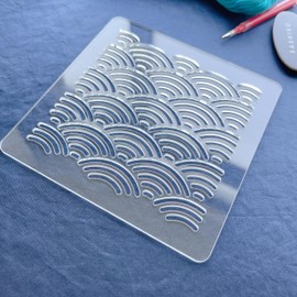 Clear Acrylic Sashiko Stencil, 12 x 12 cm, Traditional Pattern for Hand Quilting and Embroidery (Pattern E)