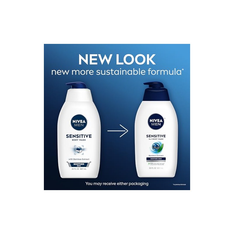 Nivea Men Sensitive Body Wash for Sensitive Skin with Bamboo