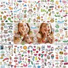 60 Sheets 3D Colourful Animals Cartoon Temporary Tattoos Children Girls