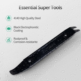 Prozwee 4140 Steel Multi-function Trim Removal Tool,Durable Pay Bar for Compact Panel,Auto Trim Interior,Sheet Metal,Fasteners,Also for Bumper Retainer Clips-1PCS