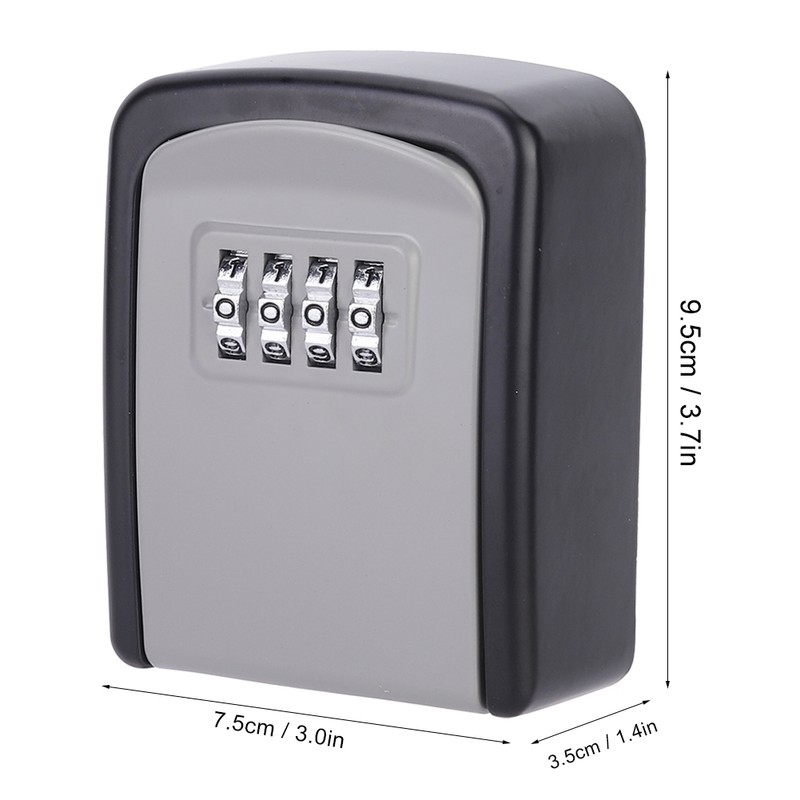4 Digit Combination Password Key Lock Box Wall Mount Safety