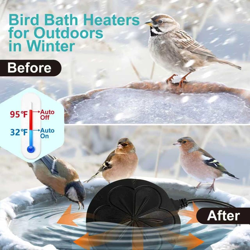 Poffattr 110W Bird Bath Heater for Outdoors in Winter, Submergible