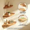 Plliocse Corner Shelf Wall Mounted,Floating Corner Shelves Oak,Set of 3