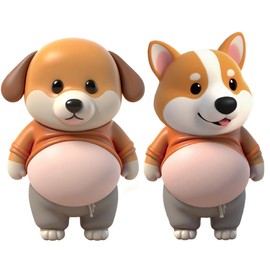 Soft Tummy Stickers, Set of 2, 30, 3D, Stress Relief, Dog/Panda/Bear Pattern, Squishy, Cute, For DIY Use, Decoration, Notebook, Diary, Gift