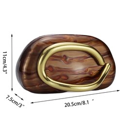 DEBIMY Women Acrylic Clutch Box Metal Handle Evening Bag Trendy Ladies Shoulder Crossbody Purse for Wedding Party Causal, Brown