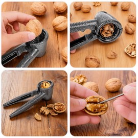 Nut Crackers Tools Pecan Cracker, Walnut Clip Heavy Duty Nutcracker With Non-Slip Handle Seafood Cracker Tool, Includes Nut Picks