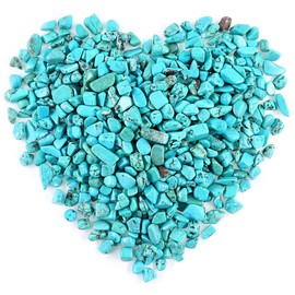1.1 Lb (500 g) Decorative Quartz Pebbles Irregular Shaped Turquoise Stones Small Tumbled Chip Gravel Crushed Gemstone Pieces Green Crystal for Handicrafts/Home Decoration