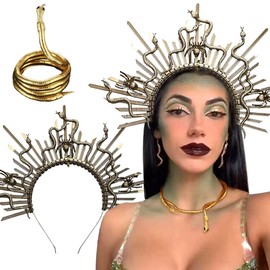 JeVenis Punk Medusa Headpiece Medusa Crown Punk Snake Headband Medusa Costume Accessories Goddess Costume