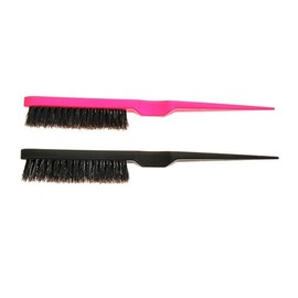 Mikinona 2pcs Boar Bristle Curl Brush Rat Tail Comb for Salon Home Random Style