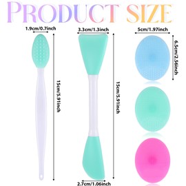 9PCS Silicone Face Scrubber Set, 3PCS Silicone Face Mask Brush, 3PCS Exfoliating Lip Brushes, 3PCS Facial Cleaning Brush Pads, Suitable for Men and Women