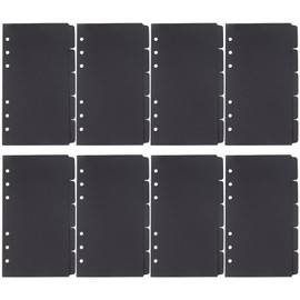 Framendino, 8 Sets A6 Refill Paper Blank 6 Ring Planner Refills Black Loose Leaf Binder Filler Paper Inserts for A6 Size
