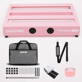 Ghost Fire Limited Edition Guitar Pedal Board Aluminum Alloy 2.6lb Effect Pedalboard 17"x12.5"x3 "with Carry Bag,New V series (V-STANDARD 1.0 PINK)