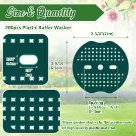 Gisafai 200 Pcs Landscape Staple Gasket Garden Landscape Staples Washer Pad Yard Pins Pad for Outdoor Weed Barrier Fabric Yard Tent (Green)